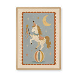 Circus Horse Nursery Wall Art – Moon and Stars Kids Print