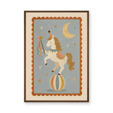 Circus Horse Nursery Wall Art – Moon and Stars Kids Print