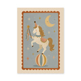 Circus Horse Nursery Wall Art – Moon and Stars Kids Print