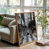 City Fashion Editorial Home Art Décor Poster – Stylish Women Crossing Street Urban Print
