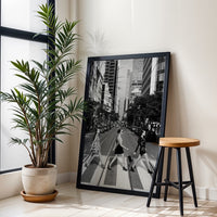 City Fashion Editorial Home Art Décor Poster – Stylish Women Crossing Street Urban Print