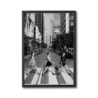 City Fashion Editorial Home Art Décor Poster – Stylish Women Crossing Street Urban Print