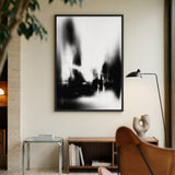 Cityscape Abstract Wall Art – Blurred Black and White Street Scene
