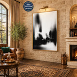 Cityscape Abstract Wall Art – Blurred Black and White Street Scene