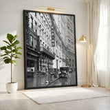 Cityscape Photography Vintage Wall Art – Black and White Robins Street Scene