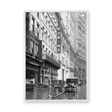 Cityscape Photography Vintage Wall Art – Black and White Robins Street Scene