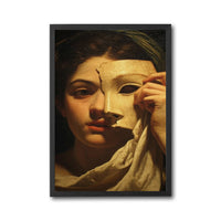 Classical Woman with Mask Print – Elegant Figurative Wall Poster