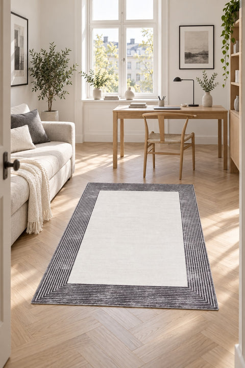 Clean Modern Area Rug in a office