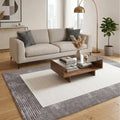 Clean Modern Area Rug in a living room