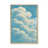 Cloud Sky Vintage Wall Art – Soft Cream Clouds on Blue