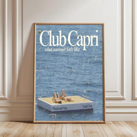 Club Capri Summer Floating Platform Aesthetic Wall Décor Poster
