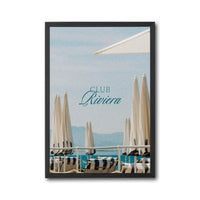 Club Riviera Aesthetic Décor Poster, Beach Umbrella Wall Poster