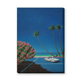 Coastal Convertible Retro Wall Art – Palm-Lined Ocean Drive