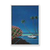 Coastal Convertible Retro Wall Art – Palm-Lined Ocean Drive