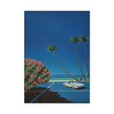 Coastal Convertible Retro Wall Art – Palm-Lined Ocean Drive