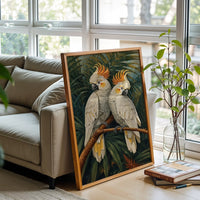 Cockatoo Tropical Bird Wall Décor Poster, Aesthetic Parrot Print for Home Décor