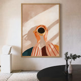 Coffee Cup Minimalist Wall Art – Hands Holding Coffee in Warm Sunlight
