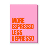 Coffee Quote Typography Wall Art – Pink More Espresso Print