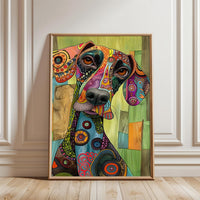 Colorful Expressive Dog Pop Art Wall Poster – Vibrant Sleek Wall Print