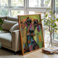 Colorful Expressive Dog Pop Art Wall Poster – Vibrant Sleek Wall Print