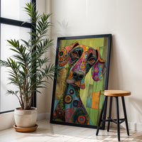 Colorful Expressive Dog Pop Art Wall Poster – Vibrant Sleek Wall Print