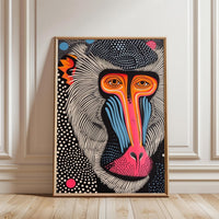 Colorful Baboon Pop Art Print, Vibrant Animal Wall Print