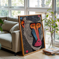 Colorful Baboon Pop Art Print, Vibrant Animal Wall Print