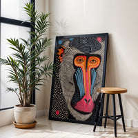 Colorful Baboon Pop Art Print, Vibrant Animal Wall Print