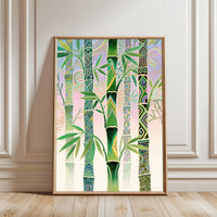 Colorful Bamboo Aesthetic Home Wall Décor – Vibrant Nature Botanical Wall Poster