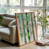 Colorful Bamboo Aesthetic Home Wall Décor – Vibrant Nature Botanical Wall Poster