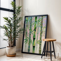 Colorful Bamboo Aesthetic Home Wall Décor – Vibrant Nature Botanical Wall Poster