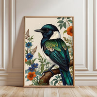 Colorful Bird Illustration Aesthetic Wall Décor Print