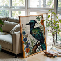 Colorful Bird Illustration Aesthetic Wall Décor Print