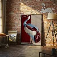 Colorful Crane Illustration Aesthetic Wall Poster Wall Print