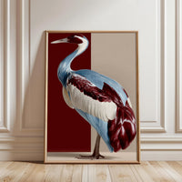 Colorful Crane Illustration Aesthetic Wall Poster Wall Print