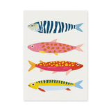 Colorful Fish Coastal Wall Art – Playful Ocean Animals on White