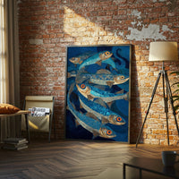 Colorful Fish Illustration Wall Décor Poster – Aesthetic Ocean-Inspired Print
