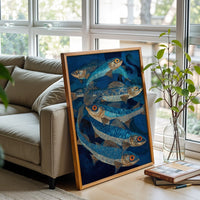 Colorful Fish Illustration Wall Décor Poster – Aesthetic Ocean-Inspired Print