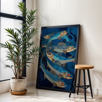 Colorful Fish Illustration Wall Décor Poster – Aesthetic Ocean-Inspired Print