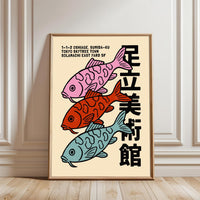 Colorful Fish Pop Art Wall Print – Expressive Fish Artwork, Eclectic Framed Wall Art for Gallery Wall Set