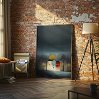 Colorful Houses and Trees Aesthetic Wall Poster Wall Poster