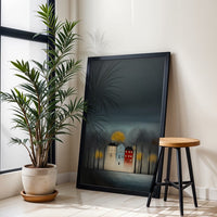 Colorful Houses and Trees Aesthetic Wall Poster Wall Poster