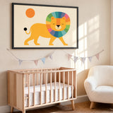 Colorful Lion Kids Wall Art – Cheerful Nursery Animal Print
