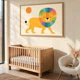 Colorful Lion Kids Wall Art – Cheerful Nursery Animal Print