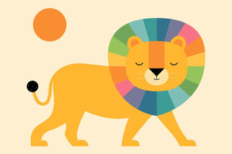 Colorful Lion Kids Wall Art – Cheerful Nursery Animal Print