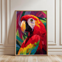 Colorful Parrot Painting Home Art Wall Poster – Vibrant Tropical Bird Canvas Print