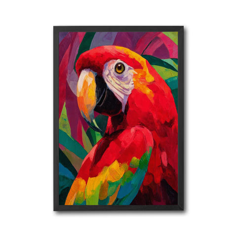 Colorful Parrot Painting Home Art Wall Poster – Vibrant Tropical Bird Canvas Print