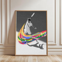Colorful Tennis Player Pop Art Print | Non-Figurative Sports Wall Print