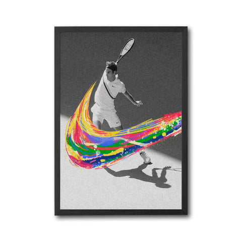Colorful Tennis Player Pop Art Print | Non-Figurative Sports Wall Print