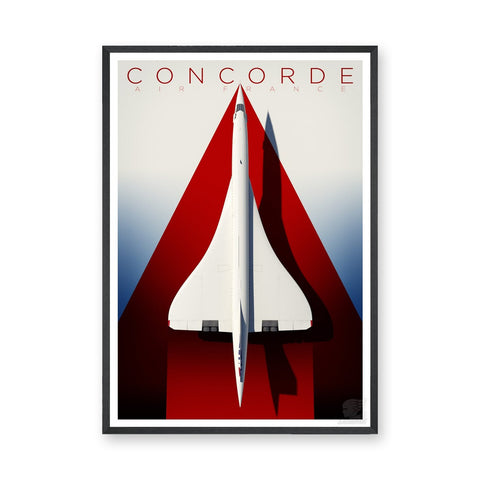 Concorde Air France Vintage Wall Art – Red Retro Jet Travel Print